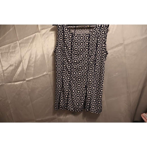 Maria Gabrielle Women Sz Large Pleated Blouse, Blue/White - Picture 5 of 11